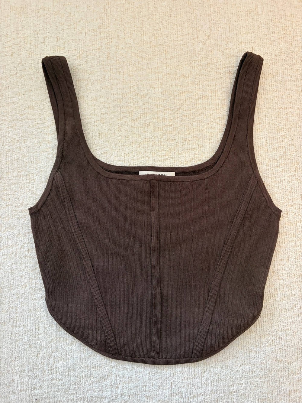 Babaton Dark Brown Square-Neck Tank Top
